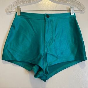 American Apparel disco hot shorts in teal - Size S
